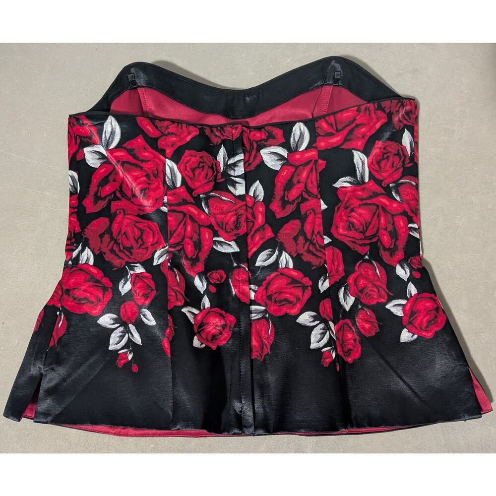 White House Black Market Rose Corset Top Strapless Bustier Size 6 Goth - Picture 7 of 11